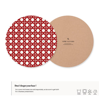 Funda de Bajaplato Dark Red Rattan