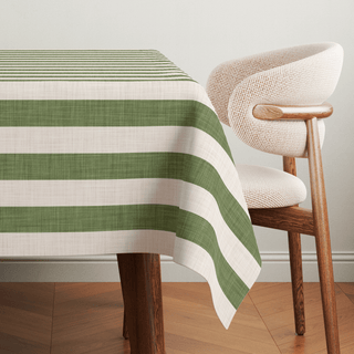 Mantel Earth Moss Linen Stripes