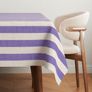 Mantel Violet Linen Stripes