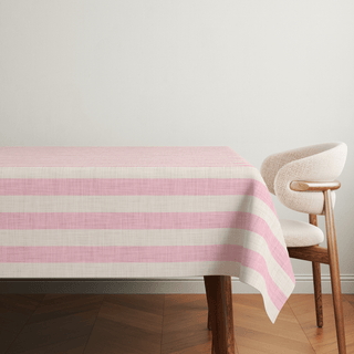 Mantel Petal Pink Linen Stripes