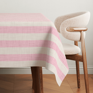 Mantel Petal Pink Linen Stripes