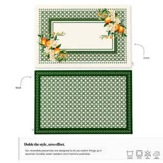 Valencia Orange Reversible Placemat / Set 2