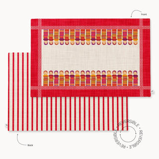 Individual Quitapenas Carmine Linen / Set 2