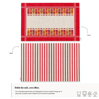 Individual Quitapenas Carmine Linen / Set 2