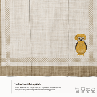 Servilleta Tecolote Mustard Vanilla Linen