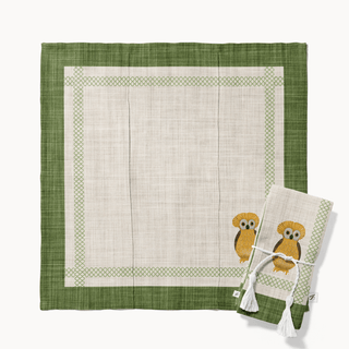 Servilleta Tecolote Mustard Earth Moss Linen