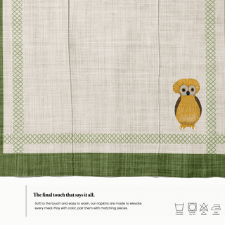 Servilleta Tecolote Mustard Earth Moss Linen