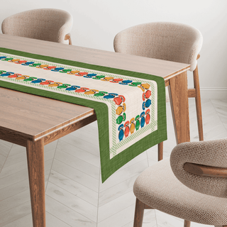 Camino de Mesa Tecolote Earth Moss Linen