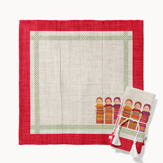 Worry Doll Carmine Linen Napkin