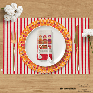 Individual Quitapenas Carmine Linen / Set 2