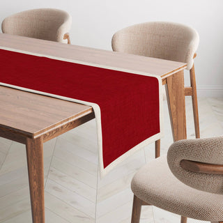 Camino de Mesa Dark Red Linen