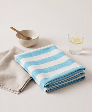 Mantel Coastal Sky Linen Stripes