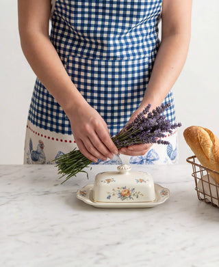 Delantal Blue Farmhouse Toile
