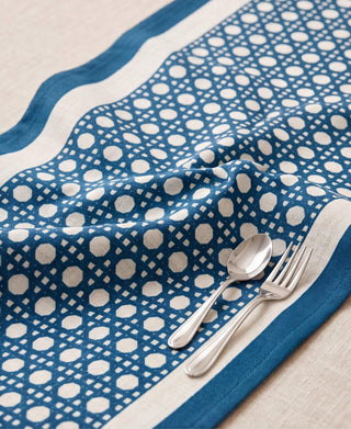 Camino de Mesa Blue Rattan
