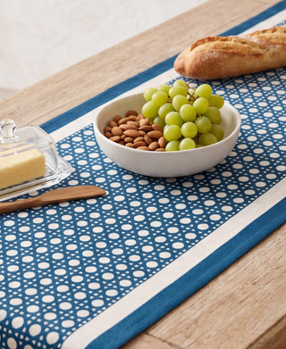 Camino de Mesa Blue Rattan