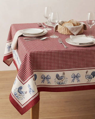 Mantel Red Farmhouse Toile