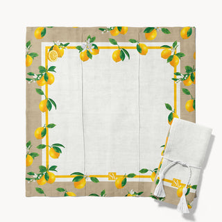 Tan Sicilian Lemon Napkins - Set of 4