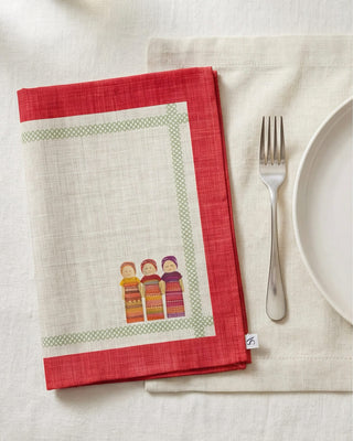 Worry Doll Carmine Linen Napkin